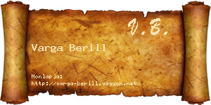 Varga Berill névjegykártya